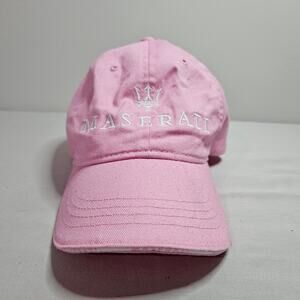 Maserati Trident Logo Italian Luxury Car Strap Back Hat Baseball Cap Pink Womens